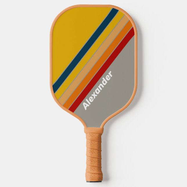 Sport Aurora Arcade Striped with Name Pickleball Paddle (Front)