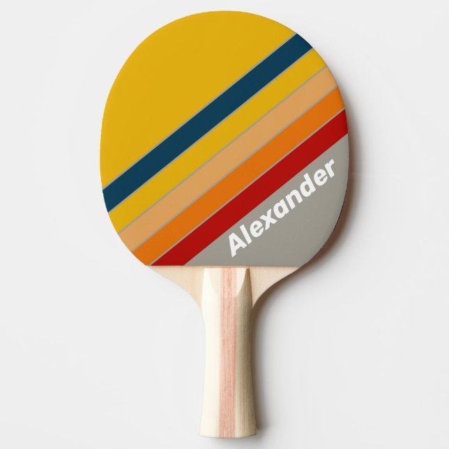 Sport Aurora Arcade Striped with Name Ping Pong Paddle (Front)
