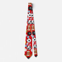 Sport Balls Pattern. B.Red BG