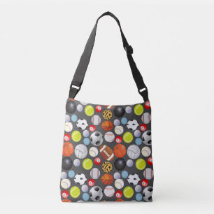Sport Balls Pattern DGrey BG Crossbody Bag