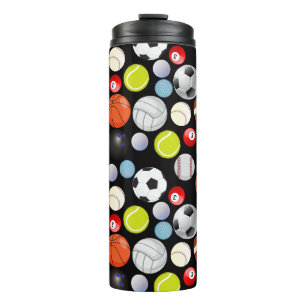 Sport Balls Pattern Thermal Tumbler