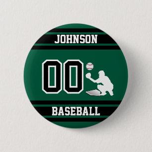 Sport Baseball - Catcher - Green - Create Your Own 6 Cm Round Badge