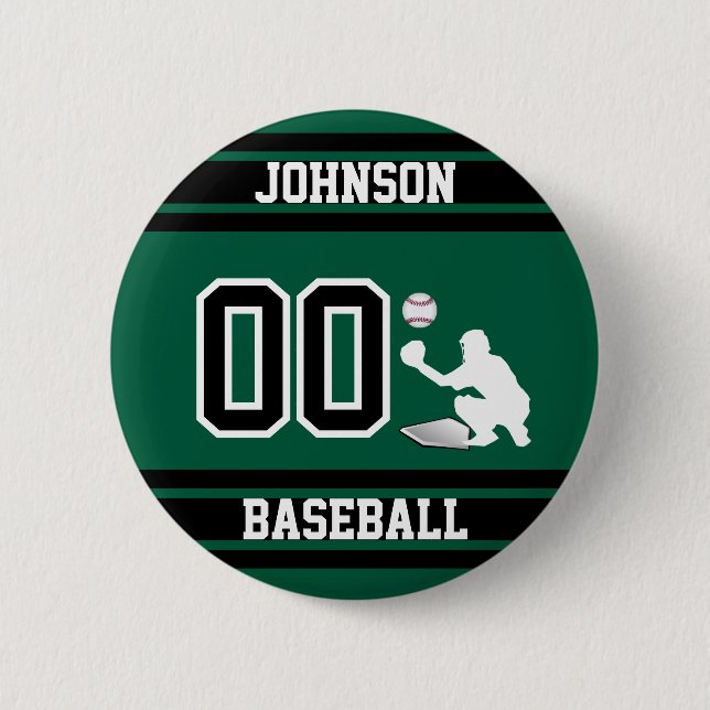 Sport Baseball - Catcher - Green - Create Your Own 6 Cm Round Badge (Front)