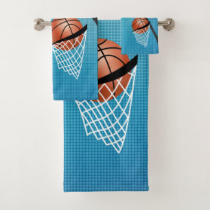 Sport 🏀 Basketball - Blue / Customise Bath Towel Set