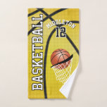 Sport 🏀 Basketball on Yellow Background Hand Towel<br><div class="desc">Bath Hand Towel. Sport Basketball eady for you to personalise. Need another colour(s) or the whole bath towel set? Just contact me through my store or my direct email is below. The perfect gift for a basketball player. ⭐This Product is 100% Customisable. Graphics and / or text can be added,...</div>
