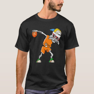 Sport Basketball Skeleton Men Boys Kids Halloween  T-Shirt