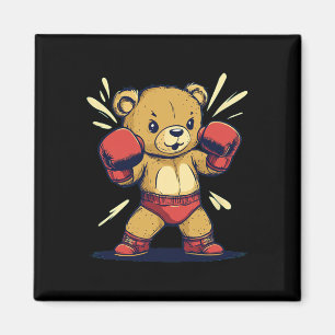 Sport Bear Outfit For And Boxing Gloves Lovers Magnet
