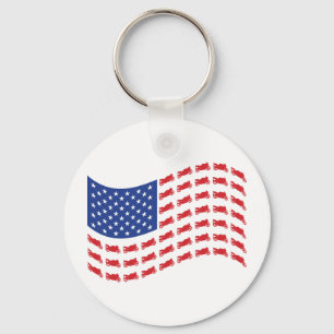 sPORT-bIKE-fLAG-wAVE Key Ring