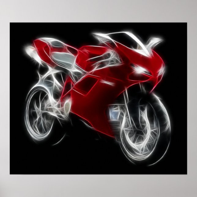 Sport Bike Racing Motorcycle Poster (Front)