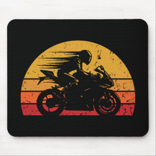 Sport Bike Retro Vintage Sunset Mouse Pad