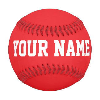 Sport Birthday gift idea custom name text red Baseball