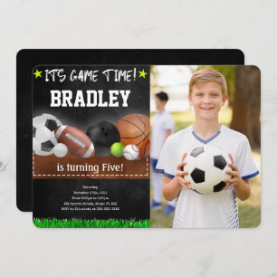 Sport Birthday Photo Invitations