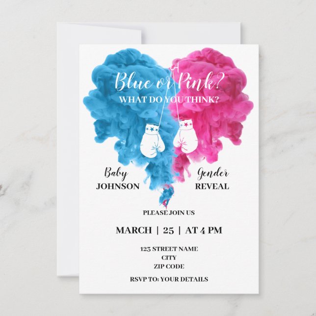 Sport Box gender reveal invite (Front)