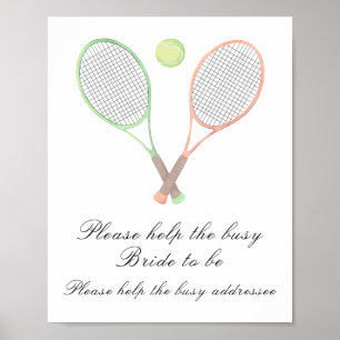sport bridal shower - help the busy bride poster