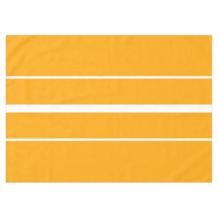 Sport Bright Golden Orange White Racing Stripes Tablecloth