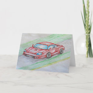 sport car, birthday card