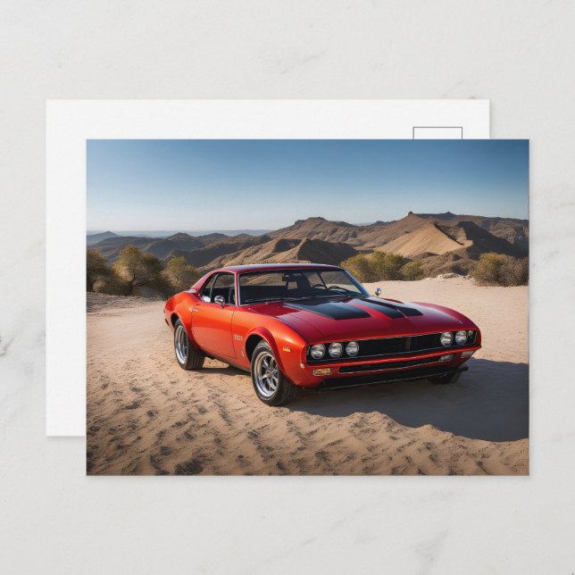sport car in desert postcard (Front/Back)