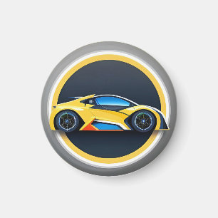 Sport Car Logo in Modern Circular Style Magnet