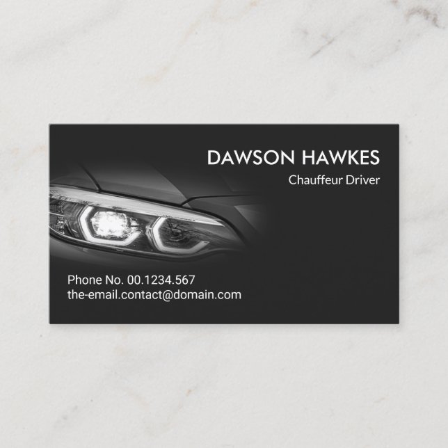 Sport Car Vignette Auto Driver Detailer Business Card (Front)