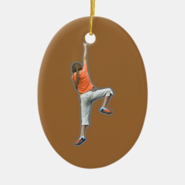 Sport Climbing Ceramic Ornament (Front)