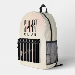Sport Club Pastel Pink Printed Backpack