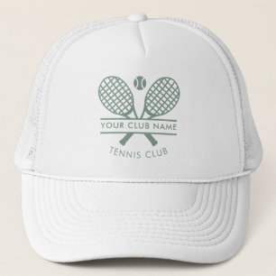 Sport Country Club Name Tennis Icons Sage Green Trucker Hat