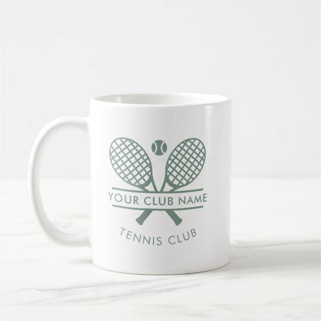 Sport Country Club Name Tennis Rackets Icon Custom Coffee Mug (Left)