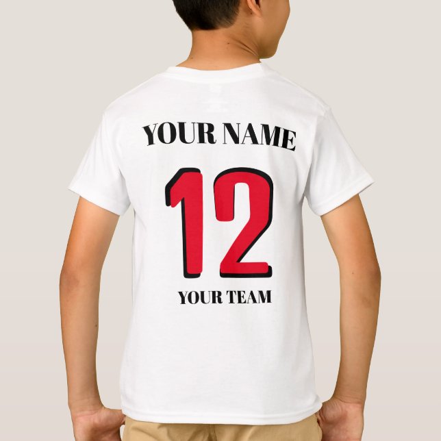 Sport customised Name number icon or flag T-Shirt (Back)