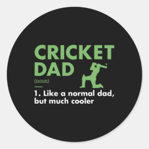 Sport Dad Definition Cricket Classic Round Sticker