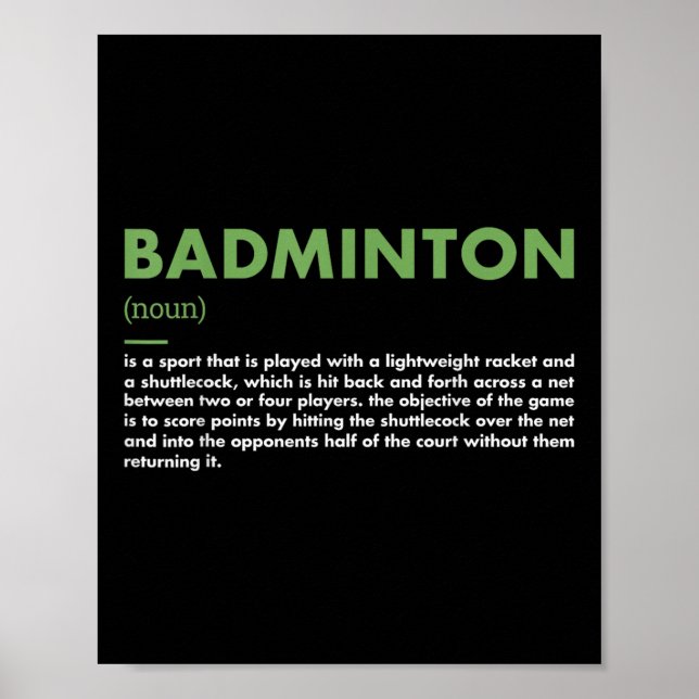 Sport Definition Badminton  Poster (Front)