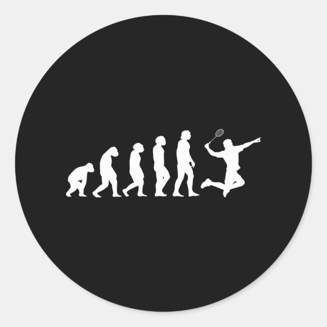 Sport Evolution Badminton  Classic Round Sticker (Front)