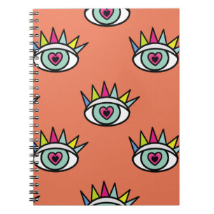 Sport eyes pattern, psychedelic vintage. notebook