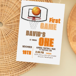 Sport First Game Boy 1st Birthday  Invitation