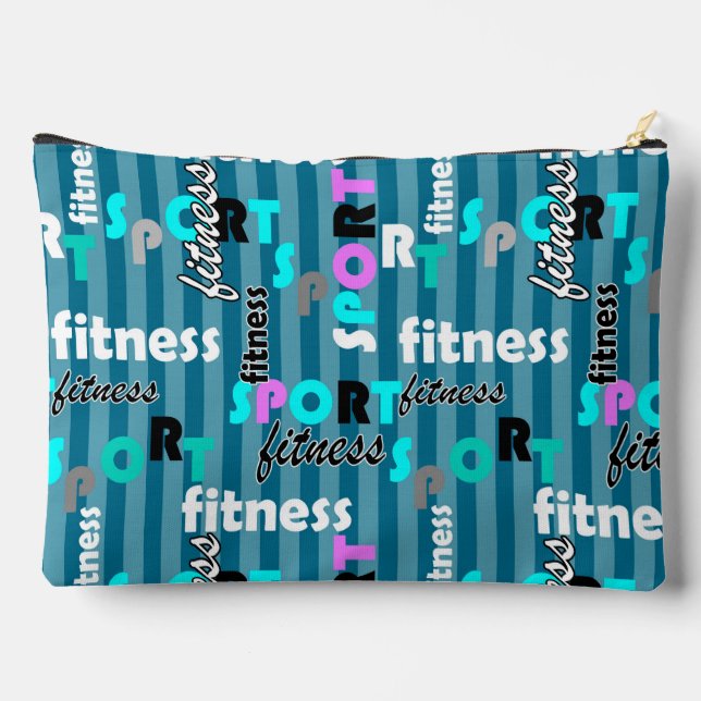 sport fitness bright text pattern for sportswear accessory pouch (Back)