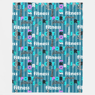 sport fitness bright text pattern for sportswear fleece blanket