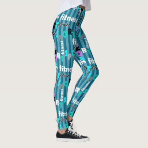 sport fitness bright text pattern for sportswear leggings