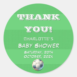 Sport Football Baby Boy Shower Classic Round Sticker