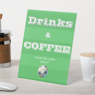 Sport Football Baby Boy Shower Drinks & Coffee Pedestal Sign