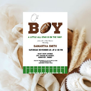 Sport Football  Boy Baby Shower Party Invitation
