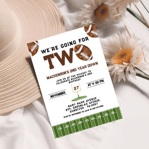 Sport Football  Second Birthday 2nd year Down Invitation