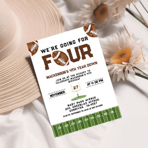 Sport Football  Second Birthday 4th year Down Invitation