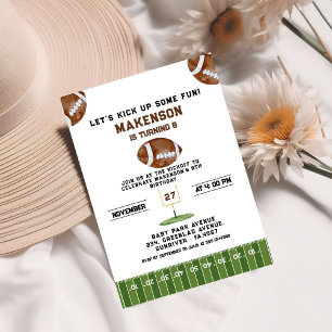 Sport Football  Second Birthday 8th year Down Invitation