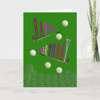 Sport Golf Happy Birthday Greeting Card / Invitati
