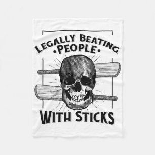 Sport Humor Legally Beating People With Sticks Sku Fleece Blanket