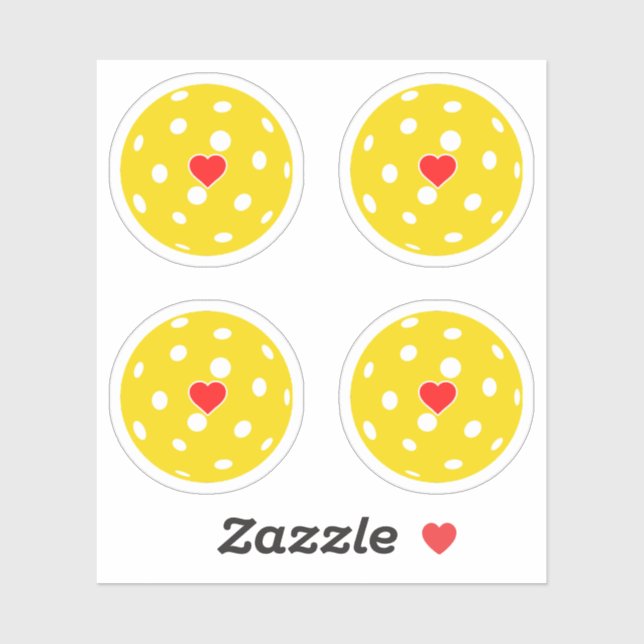 Sport i love Pickleball yellow balls heart pack (Sheet)