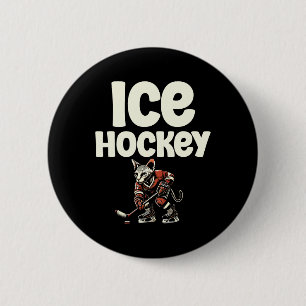 Sport Ice Hockey Cat Enthusiast Feline Kitten Love 6 Cm Round Badge