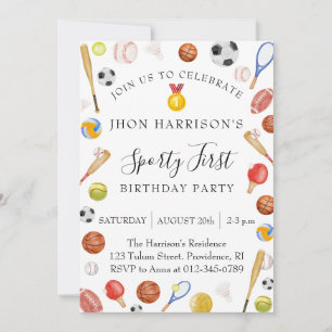 Sport Kids Modern Birthday Party Invitation