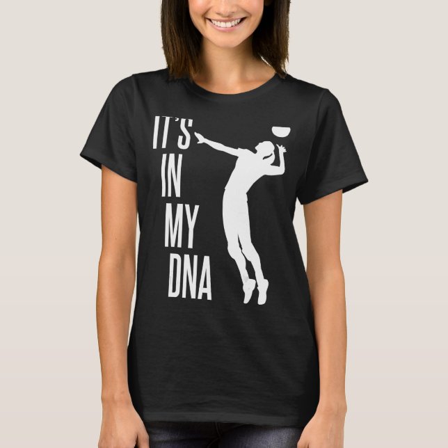 Sport Love Training Player Women DNA Volleyball T-Shirt (Front)
