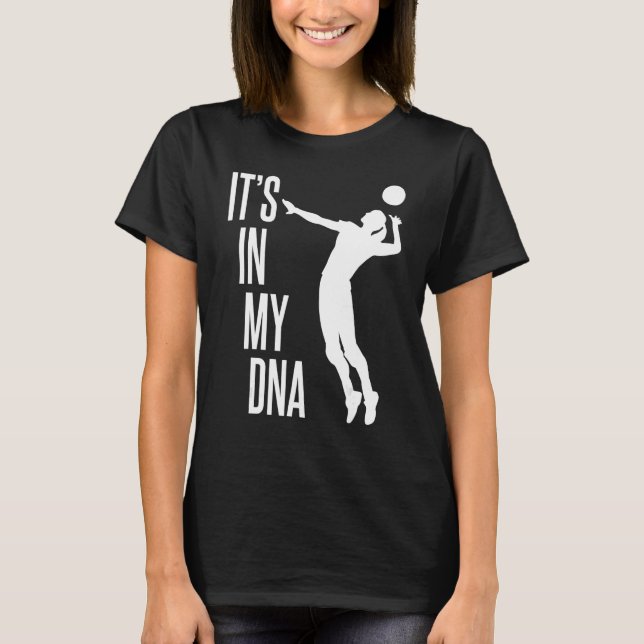 Sport Love Training Player Women DNA Volleyball T-Shirt (Front)