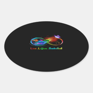 Sport Lover Live love basketball Oval Sticker